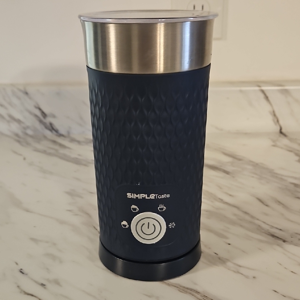 SIMPLETASTE Milk Frother, 4-in-1 Electric Milk Steamer, Automatic Warm and Cold.